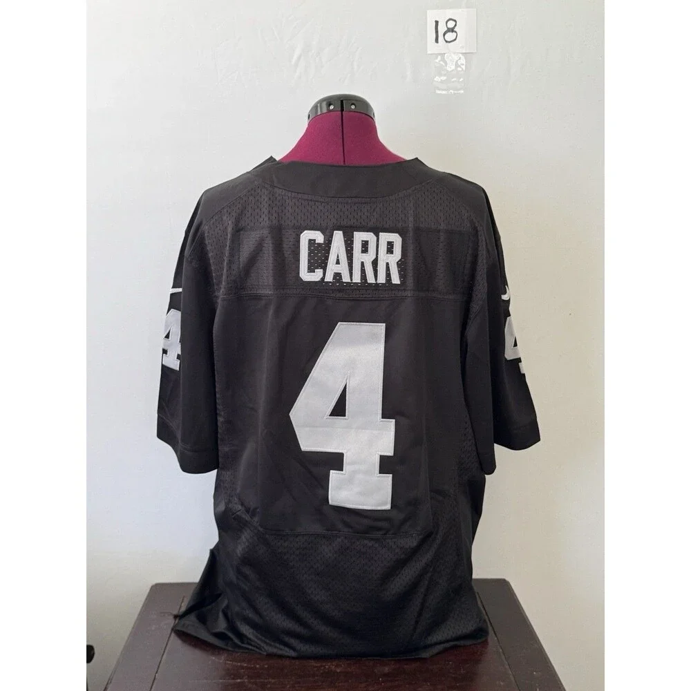 Nike NFL Las Vegas Raiders Derek Carr #4 Jersey Sz 44 (L) (burn Mark on collar)